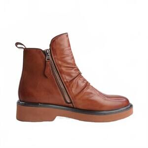 NEW EOS MELBOURNE theona leather ankle boots in brandy